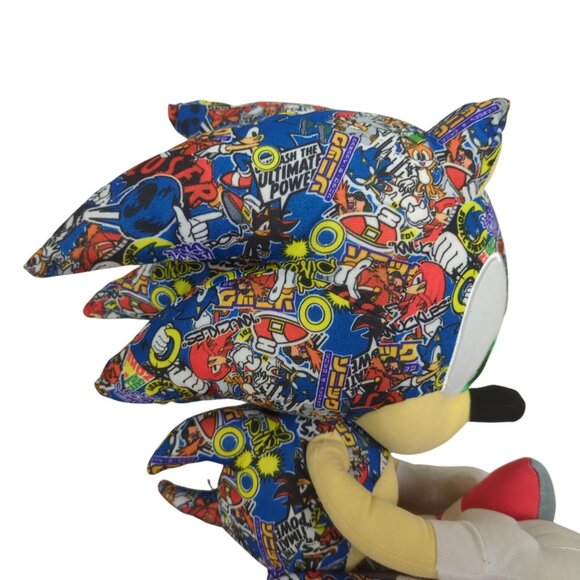 Toy Factory Sonic‎ The Hedgehog Plush Toy 18" Sticker Bomb Design Multicolor - Picture 7 of 15